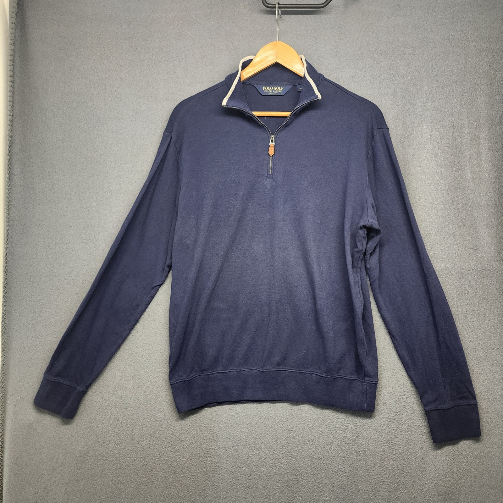 Polo Golf Ralph Lauren Quarter Zip Pullover Navy Blue Sweater Mens Medium